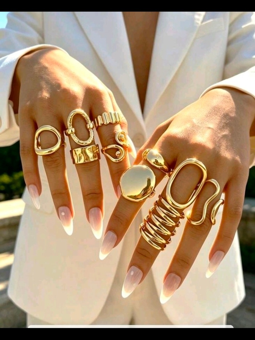 Gold Rings Set Women's Stacked Rings 18kt Gold